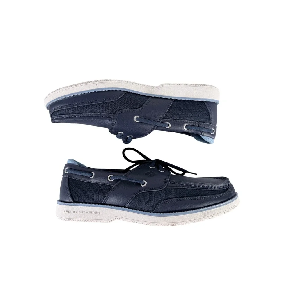 Sperry Surveyor‎ 2 Eye Tumbled Memory Foam Navy Boat Shoes Men's Size 11.5 W